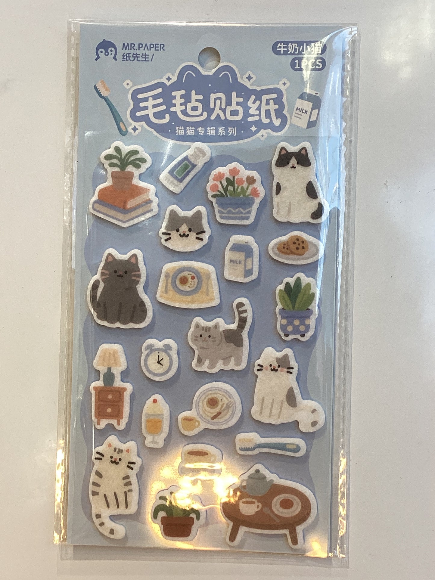 felt cat stickers