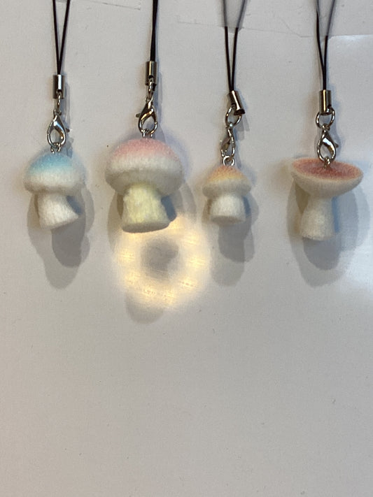 fuzzy little phone charm