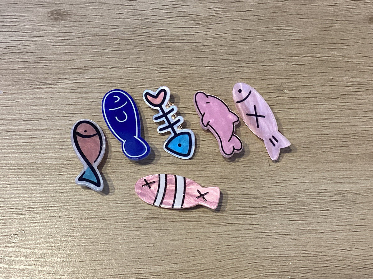 fish hair clips