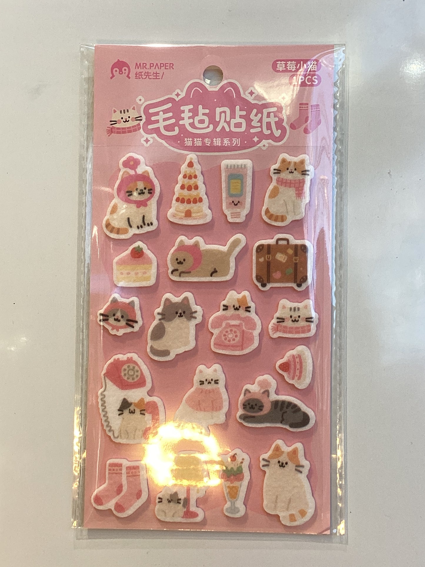 felt cat stickers