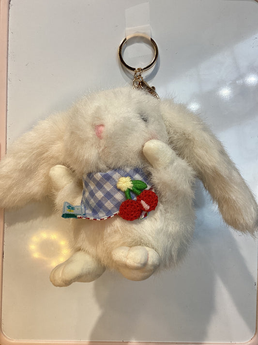 mini fluffy bunny keychains