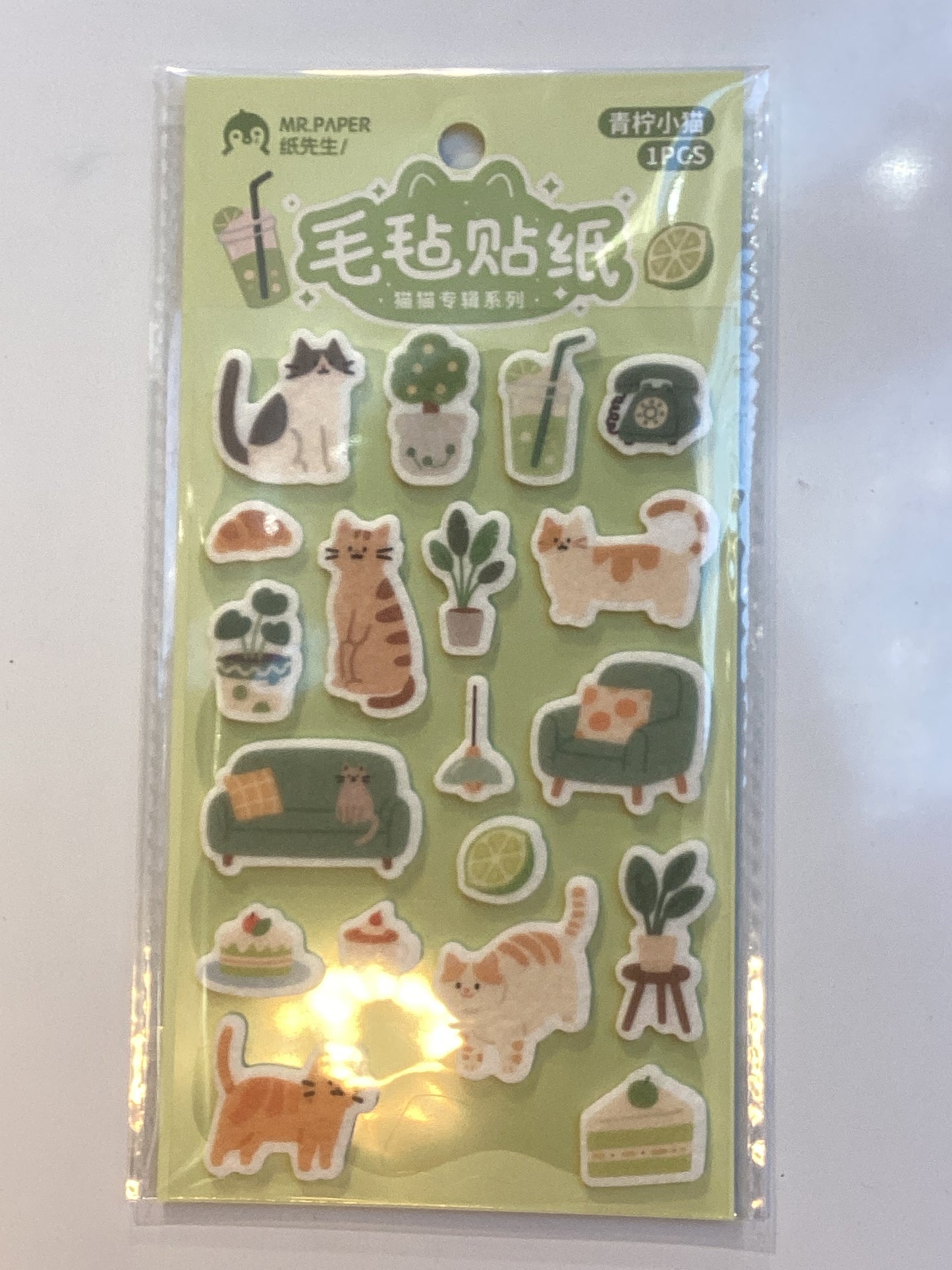 felt cat stickers