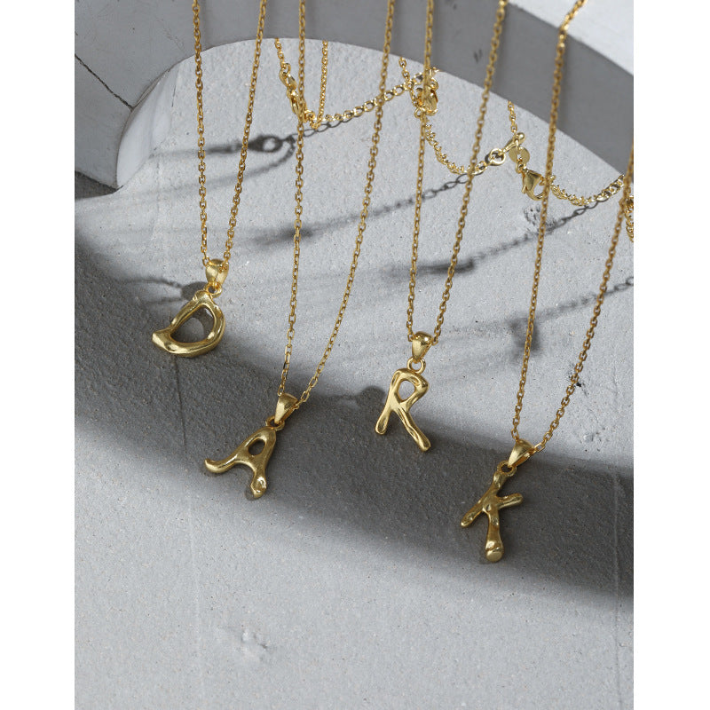 Initial Necklace - Gold Plated Silver