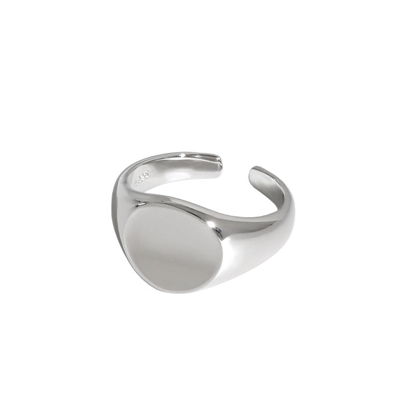 Bold Round Signet Open Ring